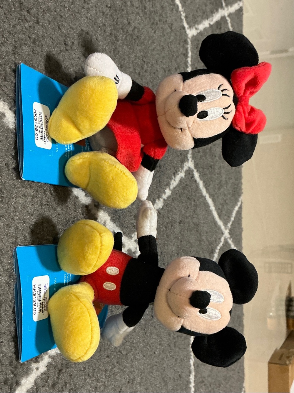Disney Mickey & Minnie Plush Dolls - Red, Yellow, Black